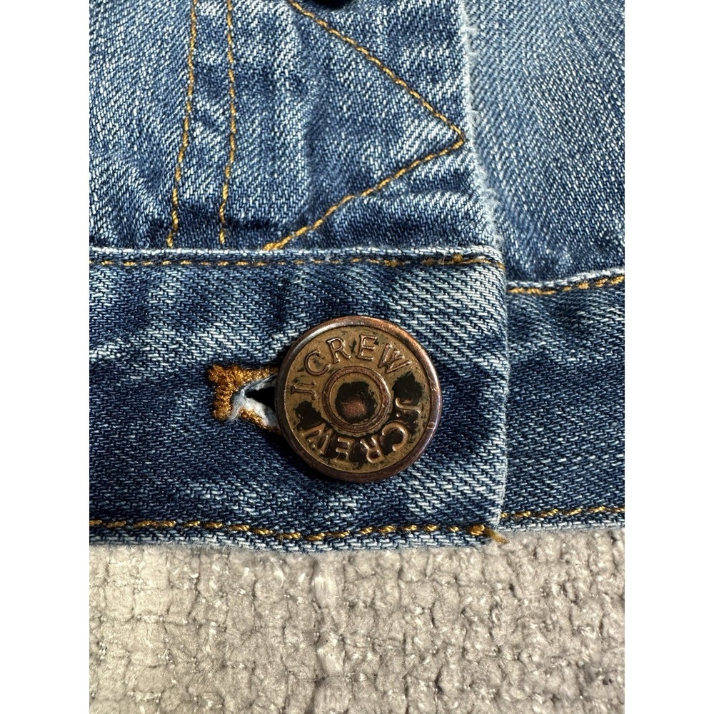 J Crew Denim Jacket Womens 4 Blue Bowery Distressed Jean Cropped Faded Preppy - Picture 12 of 13